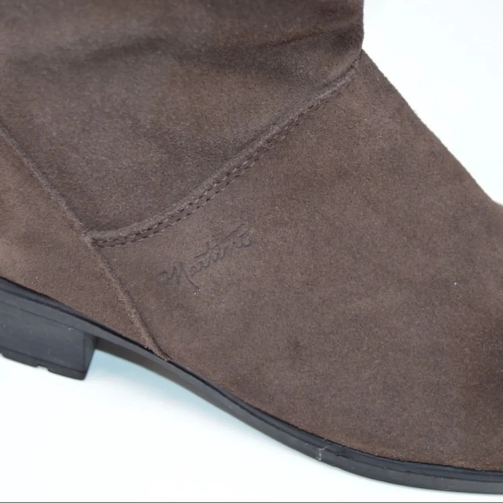 Martino of‎ Canada Brown Suede Slouch Boot, Block Heel, Size 9.5